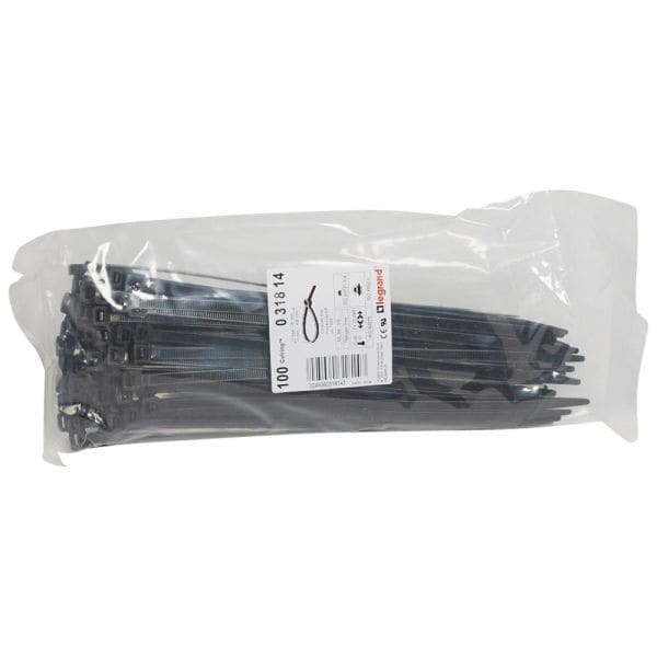 LEGRAND - Kabelbinder Colring, schwarz, innenverzahnt, 7,6 x 290 mm(BxL), UV-beständig