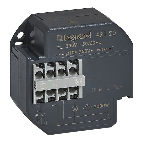 LEGRAND - UP-Fernschalter, elektronisch, 230V, 1S/10A, Nulldurchgangsschaltung, 49x46x26mm
