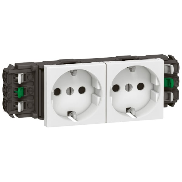 LEGRAND - Schuko-Steckdosen, 2-fach (4 Module), Farbe: weiß (RAL 9003)