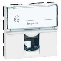 LEGRAND - Mosaic Telefondose 1-fach RJ11 2-modulig. Farbe Ultraweiß