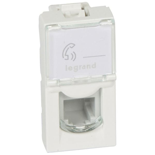 LEGRAND - Mosaic Telefondose 1-fach für RJ11 1-modulig Farbe: Ultraweiß