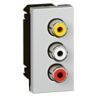 LEGRAND - Mosaic Rca Farbe: Rot/Ws/Gb 1-modulig  Farbe: Aluminium