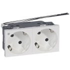 LEGRAND - Mosaic Steckdose 2-fach 45° beleuchtet 4-modulig Farbe: Ultraweiß