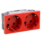 LEGRAND - Mosaic 2f Steckdose 45° verwechslungss, vorverdrah, 16 A/250 V~, SL, Farbe: Rot