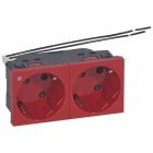 LEGRAND - Mosaic 2f SDO,45°,Kontroll,verwechslungss,vorverdrah,16 A/250V~,SL,Farbe:Rot