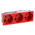 LEGRAND - Mosaic 3f Steckdose 45° verwechslungss, vorverdrah, 16 A/250 V~, SL, Farbe: Rot