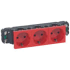 LEGRAND - Schuko-Steckdosen, 3-fach (6 Module), Farbe: rot (RAL 3020)