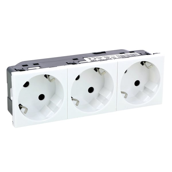 LEGRAND - 45° Schuko-Steckdosen, 3-fach (6 Module) Farbe: weiß