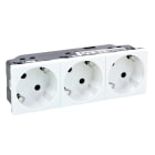 LEGRAND - 45° Schuko-Steckdosen, 3-fach (6 Module) Farbe: weiß