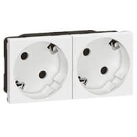 LEGRAND - 45 Grad Schuko-Steckdose, 2-fach (4 Module) Farbe: weiß