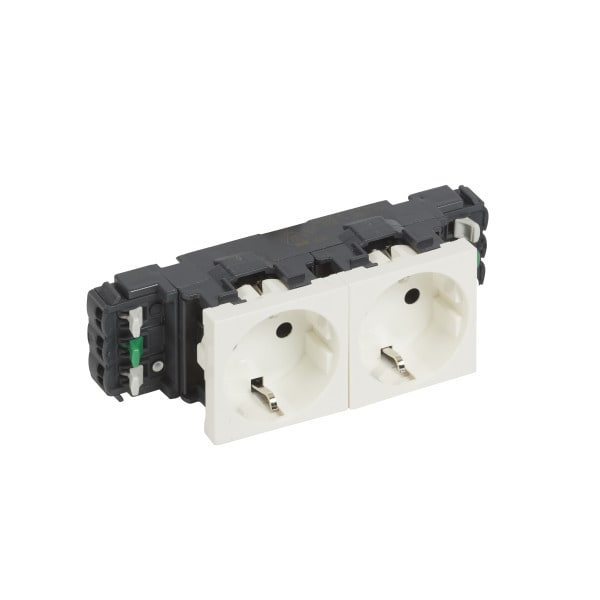 LEGRAND - Schuko-Steckdosen, 2-fach (4 Module), Farbe: weiß (RAL 9010)