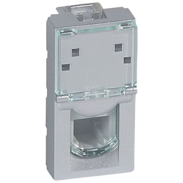 LEGRAND - Mosaic Telefondose 1-fach RJ11 2-modulig  Farbe: Aluminium