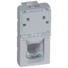 LEGRAND - Mosaic Telefondose 1-fach RJ11 2-modulig  Farbe: Aluminium