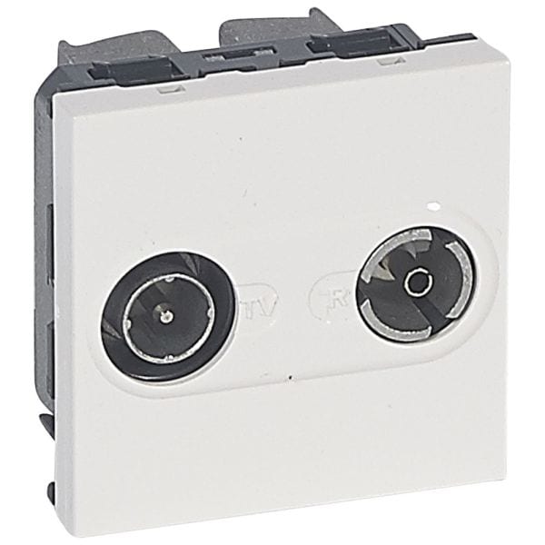 LEGRAND - TV/Radi-Durchgangsdose, Farbe: weiß