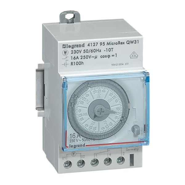 LEGRAND - MicroRex QW31,analoge Wochenzeitschaltuhr mit Gangreserve,230V50/60Hz,1Kanal,3TE