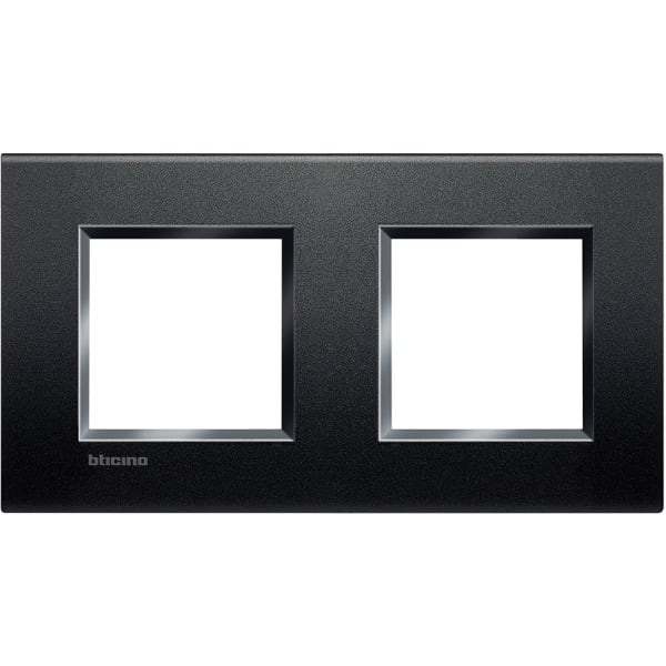 BTICINO - Abdeckrahmen LIVINGLIGHT: 2-fach, 2 + 2 Module, Farbe: Anthrazit