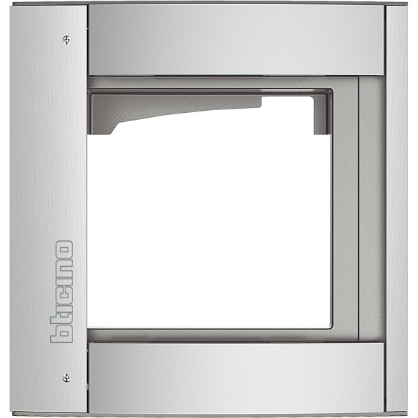 BTICINO - Abdeckrahmen + Modulträger 1 Modul, Türstation SFERA Aluminium, Farbe: Allmetal