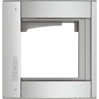BTICINO - Abdeckrahmen + Modulträger 1 Modul, Türstation SFERA Aluminium, Farbe: Allmetal