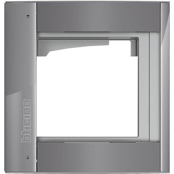 BTICINO - Abdeckrahmen + Modulträger 1 Modul, Türstation SFERA Aluminium, Farbe: Allstreet