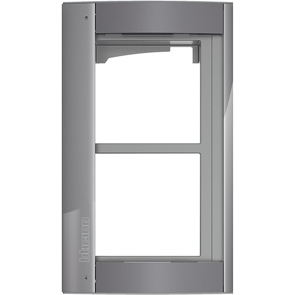BTICINO - Abdeckrahmen + Modulträger 2 Module, Türstation SFERA Aluminium, Farbe Allstreet