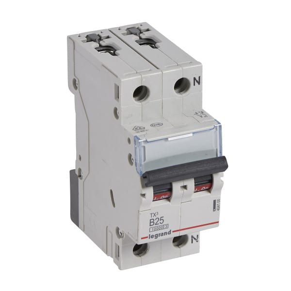 LEGRAND - TX3 Leitungsschutzschalter B-Charakteristik, 25A,1-polig+N,10kA,230VAC,2TE