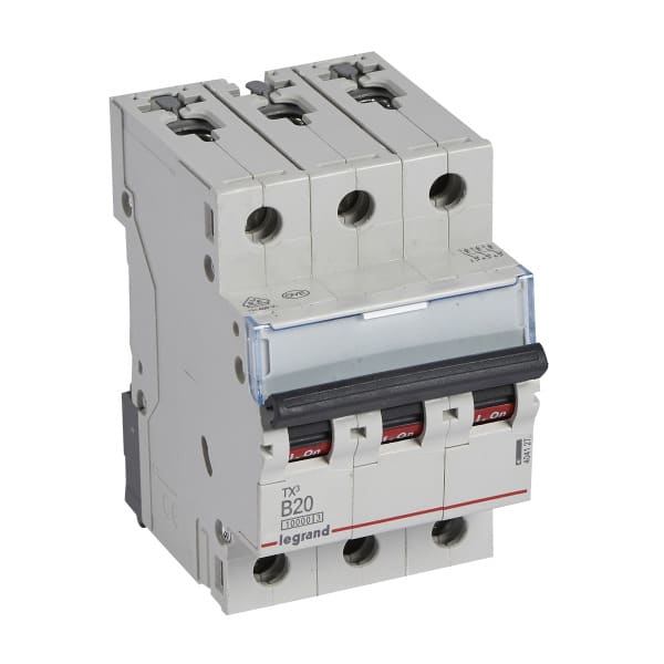 LEGRAND - TX3 Leitungsschutzschalter B-Charakteristik, 20A, 3-polig, 10kA, 400VAC, 3TE
