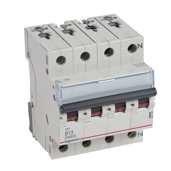 LEGRAND - TX3 Leitungsschutzschalter B-Charakteristik, 13A, 3-polig+N, 10kA, 400VAC, 4TE