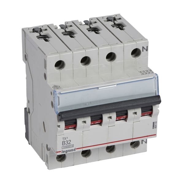 LEGRAND - TX3 Leitungsschutzschalter B-Charakteristik, 32A, 3-polig+N, 10kA, 400VAC, 4TE