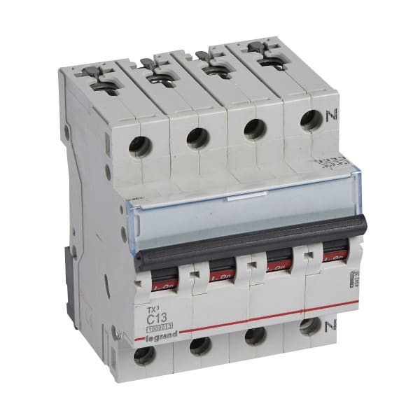 LEGRAND - TX3 Leitungsschutzschalter C-Charakteristik, 13A, 3-polig+N, 10kA, 400VAC, 4TE