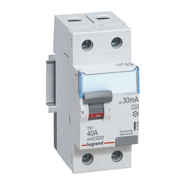 LEGRAND - TX3 Fehlerstromschutzschalter 40A, 2-polig, 30mA, Typ A, 230VAC, 2TE