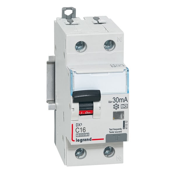 LEGRAND - DX3 FI/LS-Schalter C-Charakteristik, 16A, 1P+N, 10kA, 30mA, Typ F-G, 230VAC, 2TE
