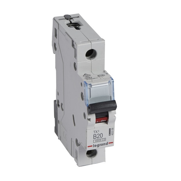 LEGRAND - TX3 Leitungsschutzschalter B-Charakteristik, 20A, 1-polig, 6kA, 230/400VAC, 1TE