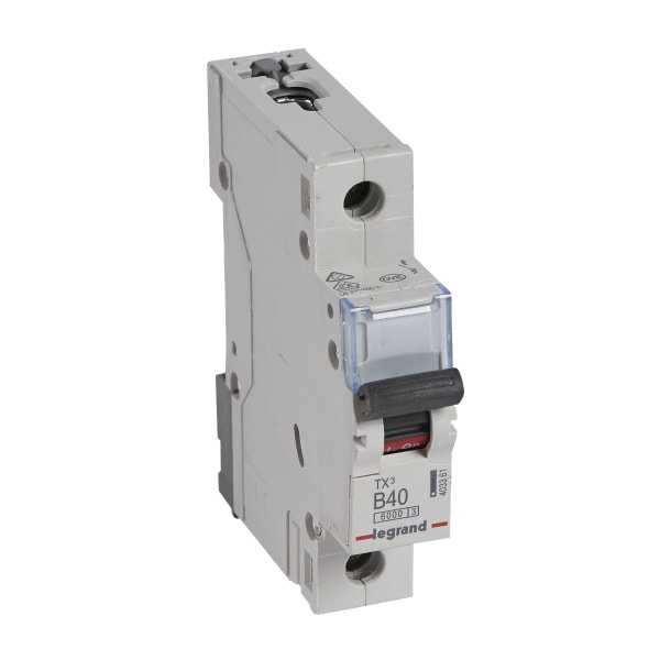 LEGRAND - TX3 Leitungsschutzschalter B-Charakteristik, 40A, 1-polig, 6kA, 230/400VAC, 1TE