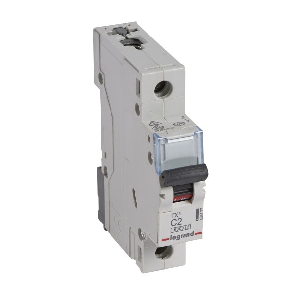 LEGRAND - TX3 Leitungsschutzschalter C-Charakteristik, 2A, 1-polig, 6kA, 230/400VAC, 1TE