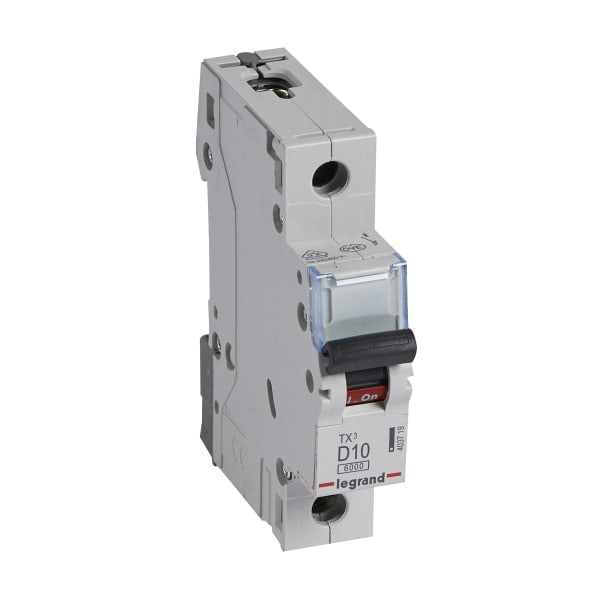 LEGRAND - TX3 Leitungsschutzschalter D-Charakteristik, 10A, 1-polig, 6kA, 230/400VAC, 1TE