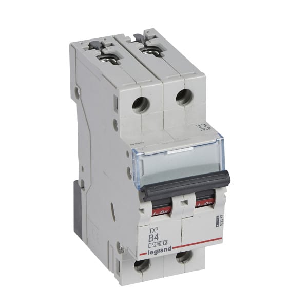 LEGRAND - TX3 Leitungsschutzschalter B-Charakteristik, 4A, 2-polig, 6kA, 400VAC, 2TE