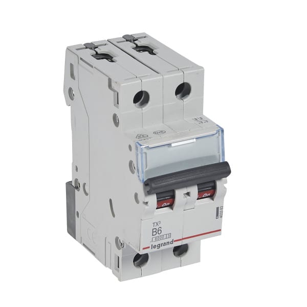 LEGRAND - TX3 Leitungsschutzschalter B-Charakteristik, 6A, 2-polig, 6kA, 400VAC, 2TE