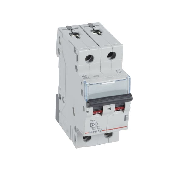 LEGRAND - TX3 Leitungsschutzschalter B-Charakteristik, 20A, 2-polig, 6kA, 400VAC, 2TE