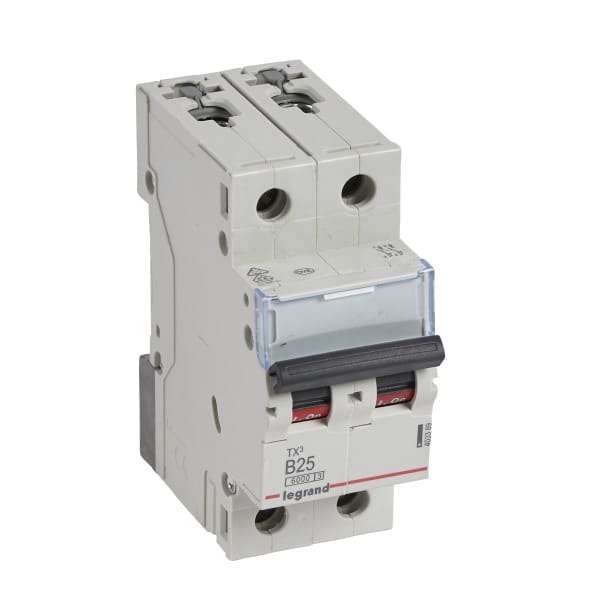 LEGRAND - TX3 Leitungsschutzschalter B-Charakteristik, 25A, 2-polig, 6kA, 400VAC, 2TE