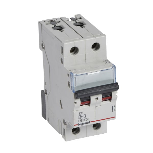 LEGRAND - TX3 Leitungsschutzschalter B-Charakteristik, 63A, 2-polig, 6kA, 400VAC, 2TE