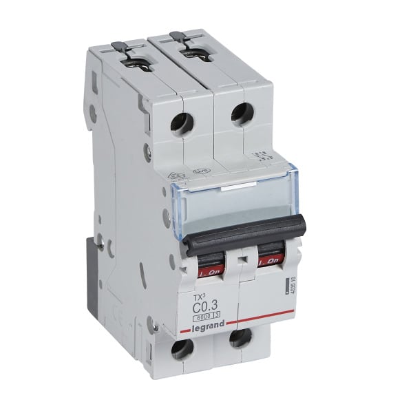 LEGRAND - TX3 Leitungsschutzschalter C-Charakteristik, 0,3A, 2-polig, 6kA, 400VAC, 2TE