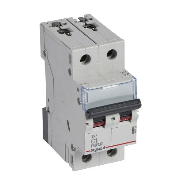 LEGRAND - TX3 Leitungsschutzschalter C-Charakteristik, 1A, 2-polig, 6kA, 400VAC, 2TE