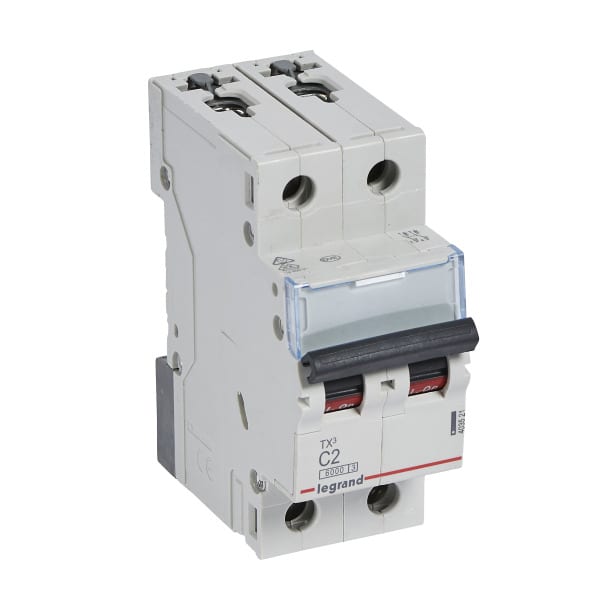 LEGRAND - TX3 Leitungsschutzschalter C-Charakteristik, 2A, 2-polig, 6kA, 400VAC, 2TE