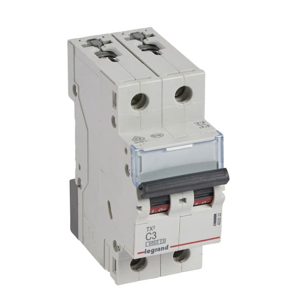 LEGRAND - TX3 Leitungsschutzschalter C-Charakteristik, 3A, 2-polig, 6kA, 400VAC, 2TE