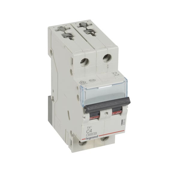 LEGRAND - TX3 Leitungsschutzschalter C-Charakteristik, 4A, 2-polig, 6kA, 400VAC, 2TE