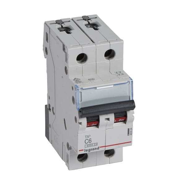 LEGRAND - TX3 Leitungsschutzschalter C-Charakteristik, 6A, 2-polig, 6kA, 400VAC, 2TE