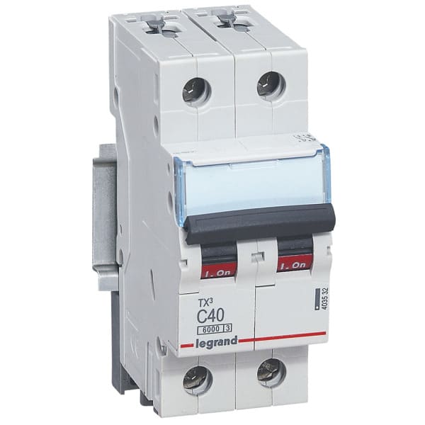 LEGRAND - TX3 Leitungsschutzschalter C-Charakteristik, 40A, 2-polig, 6kA, 400VAC, 2TE