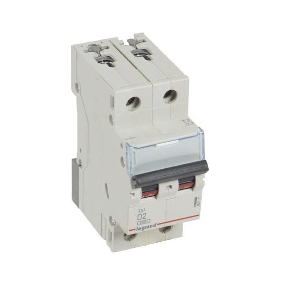 LEGRAND - TX3 Leitungsschutzschalter D-Charakteristik, 2A, 2-polig, 6kA, 400VAC, 2TE