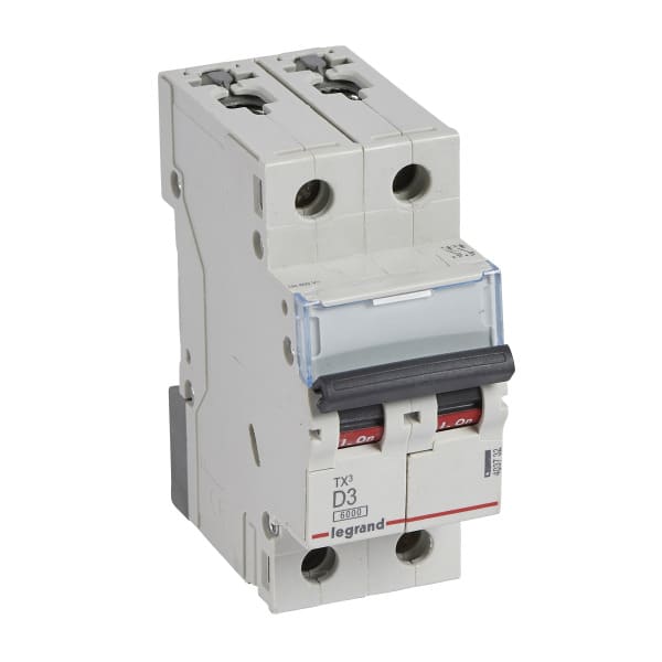 LEGRAND - TX3 Leitungsschutzschalter D-Charakteristik, 3A, 2-polig, 6kA, 400VAC, 2TE