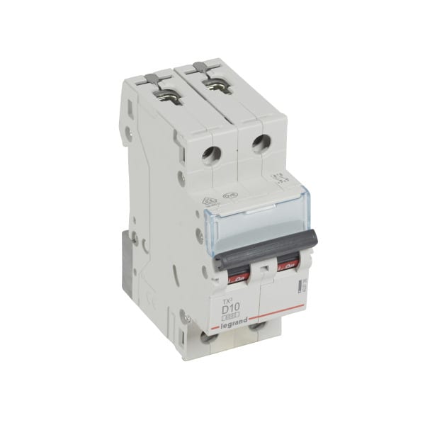 LEGRAND - TX3 Leitungsschutzschalter D-Charakteristik, 10A, 2-polig, 6kA, 400VAC, 2TE